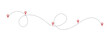 © Md - Dashed line path with red location pin markers showing a travel route or journey
