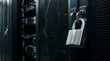 © Ethan - Padlock on a server rack door representing data security and privacy
