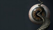 © Dezayn - Surreal conceptual artwork featuring a giant human eyeball with a mysterious winding staircase leading directly into the pupil against a dark moody background
