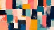 © ridwanhassan - Abstract geometric painting with vibrant color blocks and textured brushstrokes