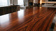 © Anchalee - Exquisite Polished Rosewood Table Top Close Up Elegant Luxury Interior Design Background High Gloss Dark Wooden Texture Grain Pattern Natural Hardwood Surface Grain Detail Sophisticated Home Decor