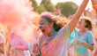 © Audrey - Women ran the race, their bodies covered in vibrant powder. Friends gathered to cheer for the sports event, celebrating with a splash of color. A joyful group enjoyed the sunny day, their faces alight