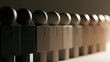 © amat - Row of abstract, shadowy, stylized figures with rounded heads