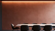 © BlackBridge Media - Modern Boardroom Interior with Terracotta Wall and Copy Space
