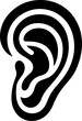 © Ms - Human ear icon representing listening sound waves for hearing and audio perception symbol concept.