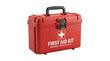 © Donnangelo - Red First Aid Kit with White Cross and Text Emergency Medical Supply PNG Isolated on transparent background