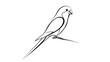 © nupa - Elegant parrot line art on white background.