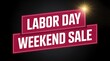 © Rabelmia - Labor day weekend sale sign with glowing lights and red marquee style text on black background