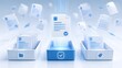© Add Win - Efficient digital document management system organizing files into categorized trays, highlighting secure storage and streamlined data processing workflow with validation.