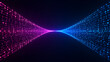 © emwe studio - Abstract digital particle stream converging in hourglass shape representing data filtering process and telecommunication network connection.