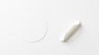 © Morgan - Blank white round sticker mockup with peeling corner on clean background, label design template for branding and packaging identity projects