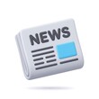 © Roushon_AI_Designer - Small folded newspaper 3D icon symbol for news and media with newspaper journalism information