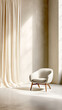 © bblyoy - Sunlit Minimalist Interior with Beige Lounge Chair