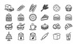 © Lipon - Bakery food line icon collection with bread pastry and breakfast symbols editable stroke vector