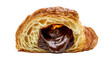 © ELISA - Flaky golden croissant filled with rich melted chocolate, isolated on transparent background