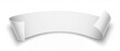 © itlada - Paper ribbon banner with curled edges features a realistic 3d white scroll graphic on a clean background for elegant marketing headlines, sales copy, and modern web design layouts