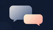 © LooPanda-Pictures - Two Speech Bubbles: Abstract representation of a conversation with two distinct speech bubbles, one larger and blue-grey, the other smaller and peach, suggesting dialogue and communication.