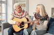 © Pixel-Shot - Mature couple playing guitar at home