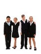 © Pixel-Shot - Little classmates in stylish uniform isolated on white background