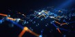 © Abdul - Neural Network and Artificial Intelligence Concept - Glowing Abstract Tech Background with Connected Digital Nodes, Blue and Yellow Light Synapse Network