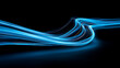 © Zahida - Abstract Blue Neon Light Streaks on Black Background