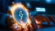 © Ndoomyim - Digital power surge protection concept featuring advanced technology cyber security shielding for modern electronic equipment infrastructure.