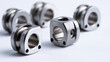 © Pixelzone - Precision machined metal parts isolated on white background. Industrial engineering components for automotive.