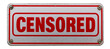 © Hero Design - Censored word text sign. Film or movie warning text. Generative AI technology.