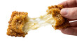 © FalghiStock - Fried cheese ravioli pulled apart with melted stretchy cheese filling