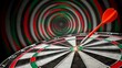 © PLZ - Bullseye target with dart hitting center representing accuracy success and achievement