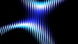 © kastanka - 3d render, dynamic abstract geometric stripes in blue and white gradient on a black background