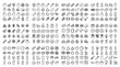 © Liton - Food and drink editable line icon collection with nutrition cooking fruits vegetables desserts bakery meat and beverage vector symbols
