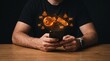 © Studio Infinity - Person holding phone displaying holographic broken key icon indicating security compromise with cybersecurity security compromise protection authentication hologram vulnerability information