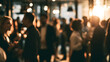 © john - Blurred shot of business people at the party in the office center