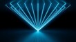 © Ai Masters - Dynamic glowing neon lines creating fan shape with abstract connection technology futuristic radiating parallel background