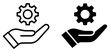© Bulbuli Icon Studio - hand holding gear service icon set