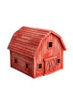 © Napapon - Red wooden barn house illustration rendered in isometric three dimensional view