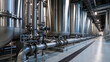 © oval - Moderne industrielle Wasseraufbereitungsanlage mit Edelstahltanks und Rohrleitungen
