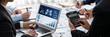 © InfiniteFlow - Business intelligence and data analysis concept. Analyst team working on financial data analysis dashboard on laptop screen as marketing indication for effective business strategic planning. Insight