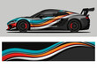 © Ava - Sleek sports car with colorful racing stripes and aerodynamic design
