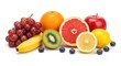 © Von - A vibrant assortment of fresh fruits sits on a white surface.