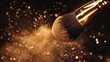 © Kerah - Golden makeup brush with exploding powder