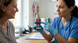 © kulpie - Doctor Explaining Thyroid Anatomy Model to Patient in Medical Office
