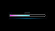© afni - Loading progress bar with a gradient color on a black background, digital design element, progress indicator