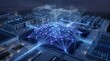 © Thipsuda - Futuristic data center with glowing AI network, digital connections, and advanced server infrastructure at night, showcasing innovation and technology
