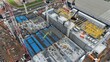 © GoAerials - Large data centre industrial facility building constructing process aerial view