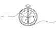 © Rina - Continuous single line of a vintage nautical compass with directional needle, isolated on a white background, navigation concept