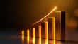 © Matthew - Glowing golden bar chart with ascending bars and an upward arrow on a dark background