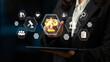 © InfiniteFlow - Concept of corporate legal services. Providing advice and ensuring compliance with laws and regulations through contracts, research, and representation in matters of justice. Fermion