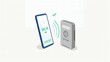 © IMAGINATION STUDIO.x - Mobile payment confirmation through contactless terminal transaction success with smartphone confirming wireless depicts sleek smartphone fifty modern contactless